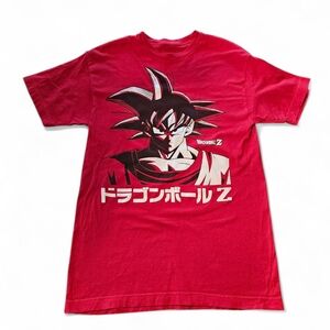 Dragon Ball Z Goku Red Graphic Print Crew Neck 90s/Y2K T-shirt Small
